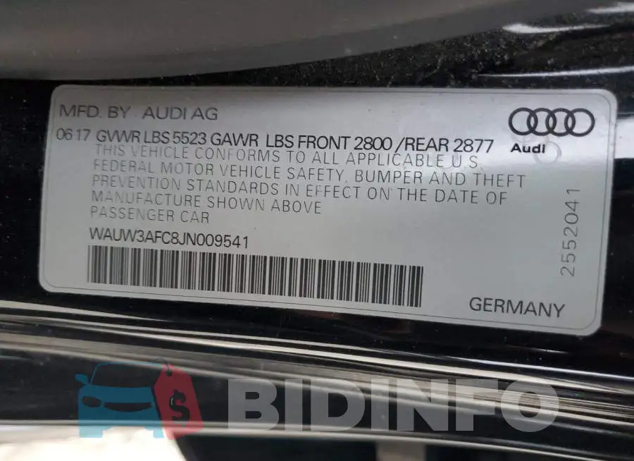 WAUW3AFC8JN009541 Photo# 12