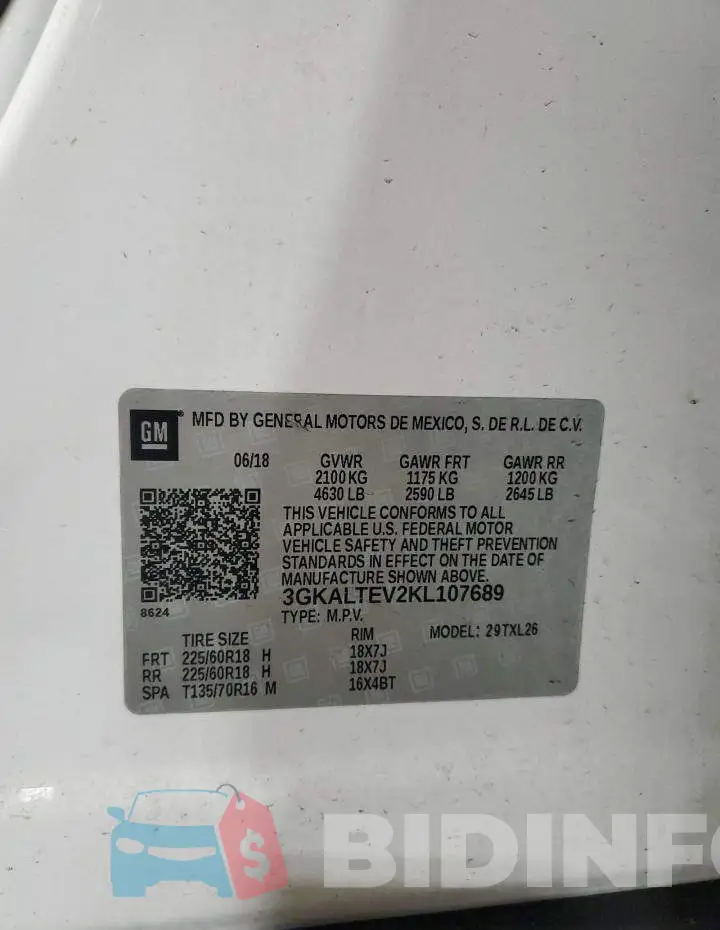 3GKALTEV2KL107689 Photo# 13
