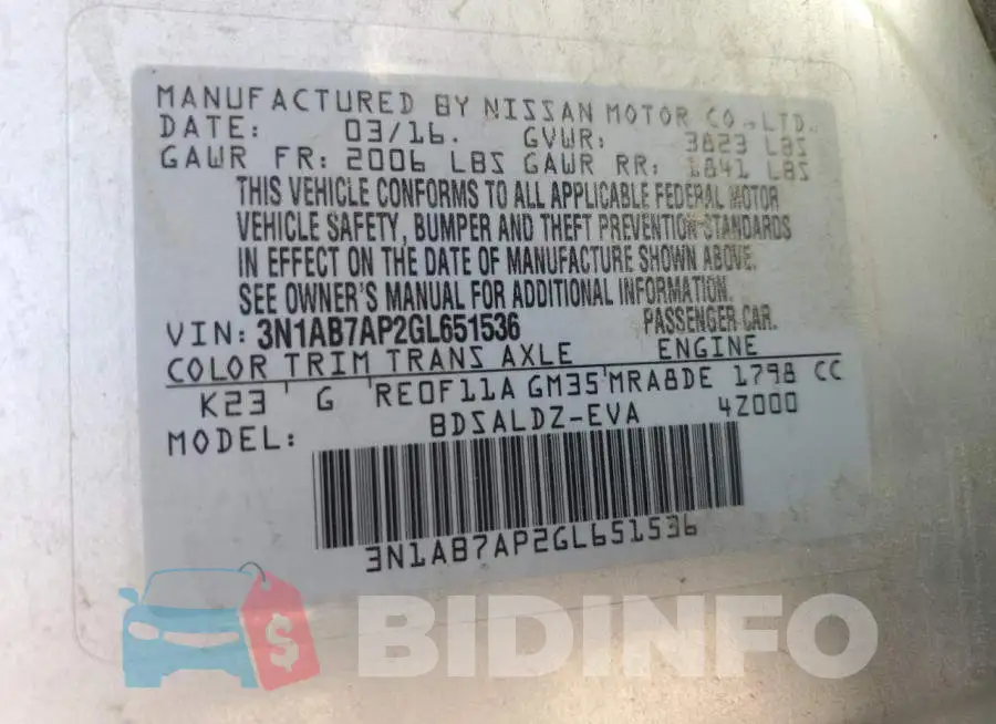 3N1AB7AP2GL651536 Photo# 12