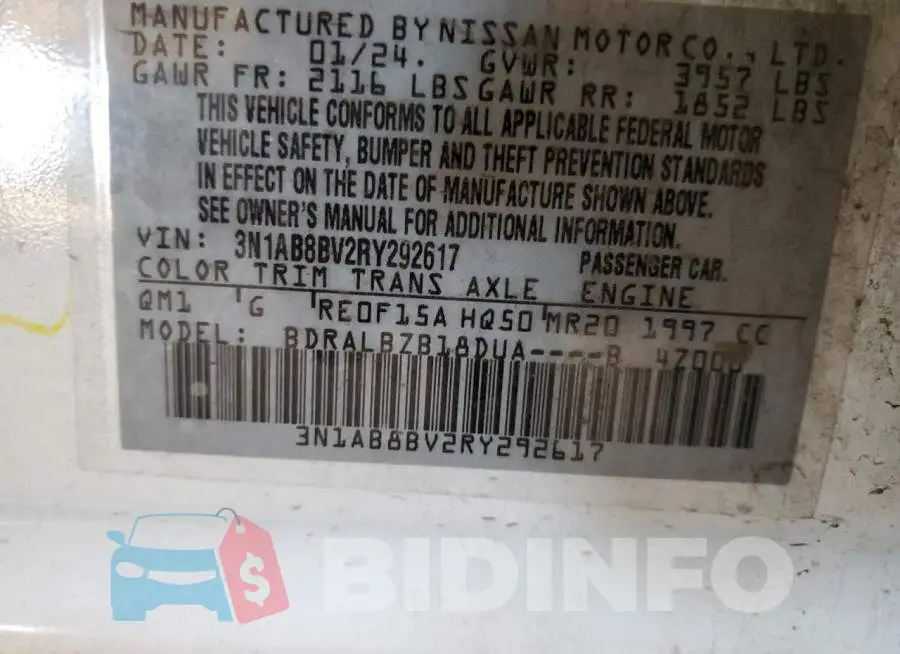 3N1AB8BV2RY292617 Photo# 12