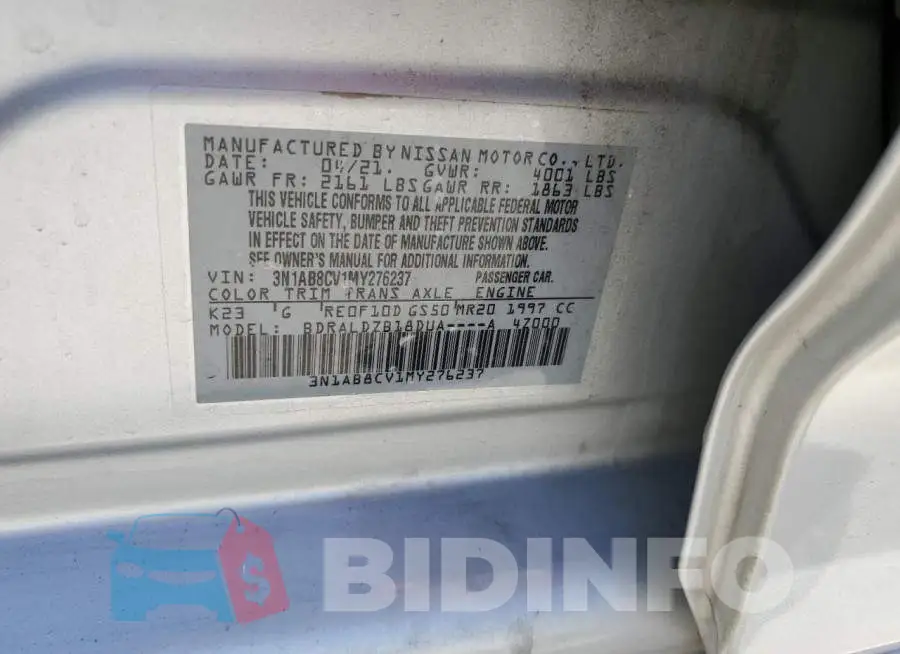 3N1AB8CV1MY276237 Photo# 12