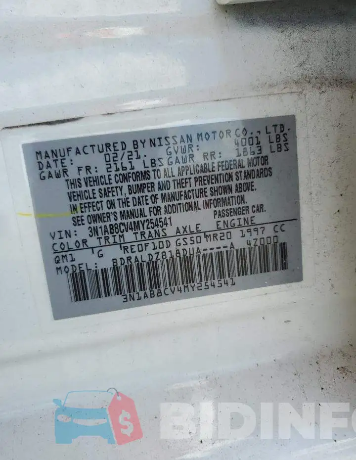 3N1AB8CV4MY254541 Photo# 12