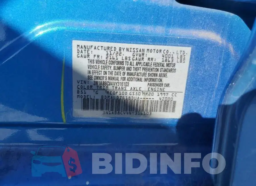 3N1AB8CV4NY316103 Photo# 12