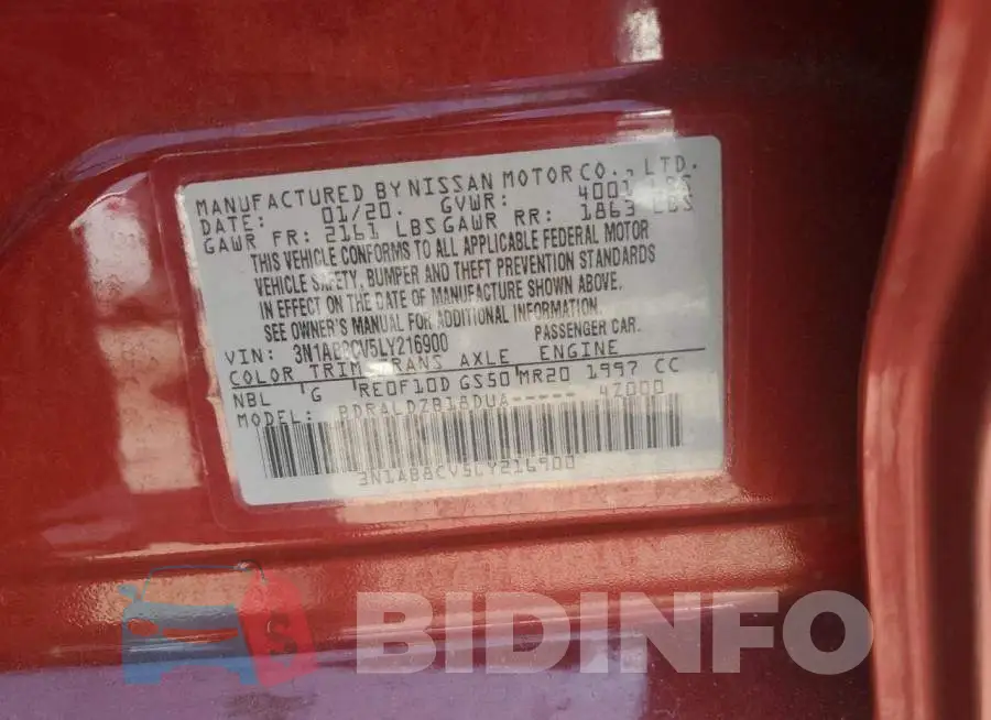 3N1AB8CV5LY216900 Photo# 12
