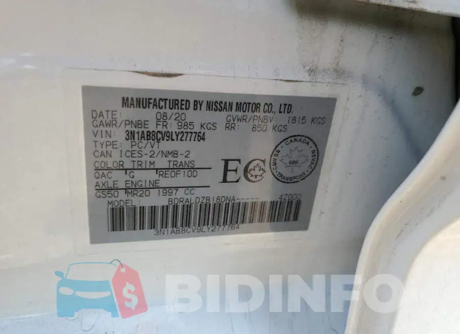 3N1AB8CV9LY277764 Photo# 12