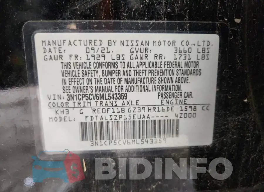 3N1CP5CV6ML543359 Photo# 14