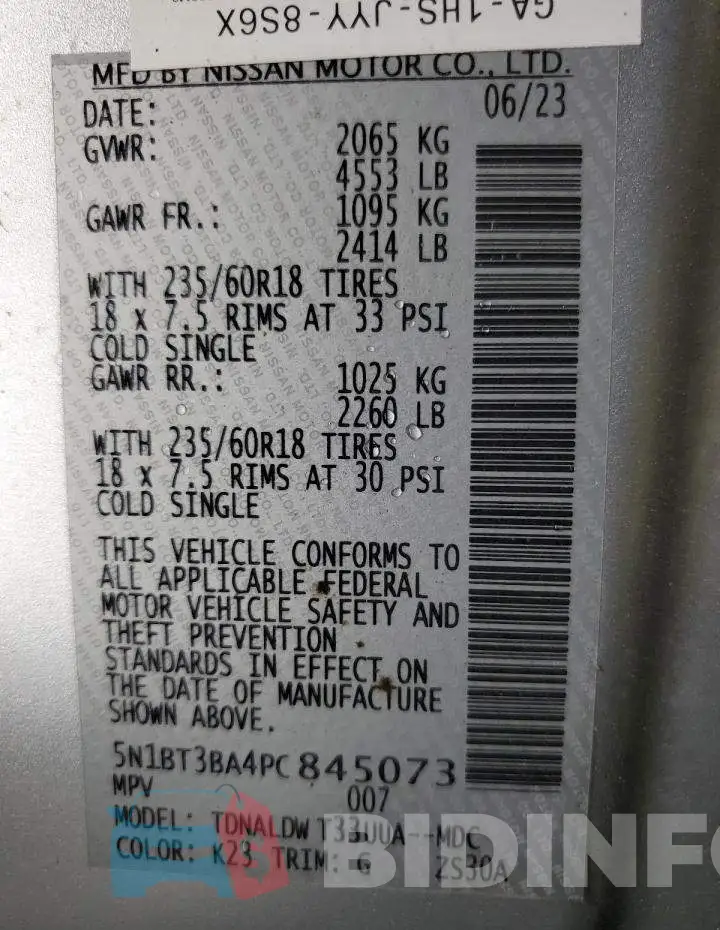 5N1BT3BA4PC845073 Photo# 13
