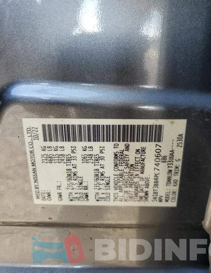 5N1BT3BB4PC740607 Photo# 12