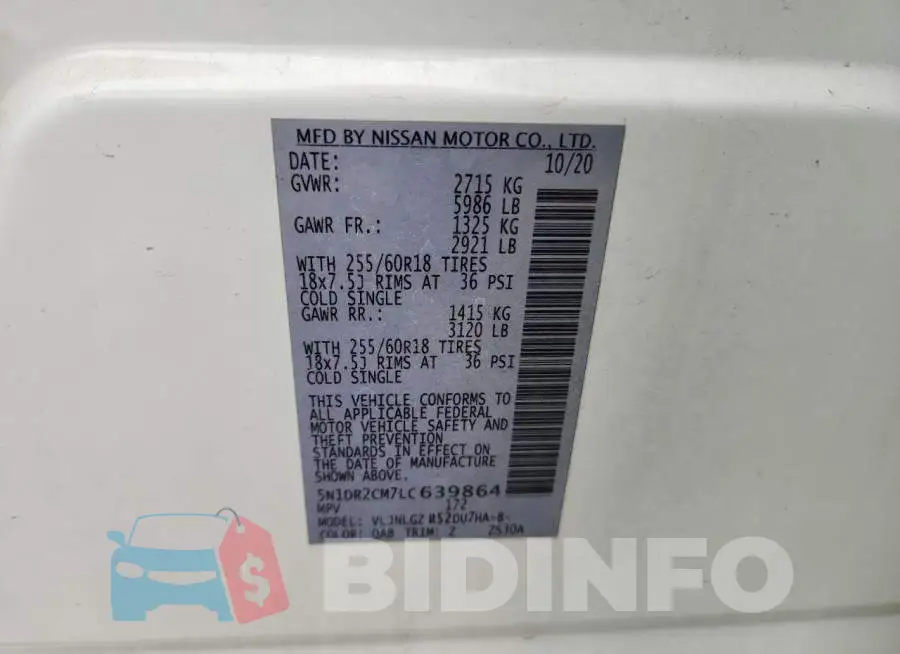 5N1DR2CM7LC639864 Photo# 13
