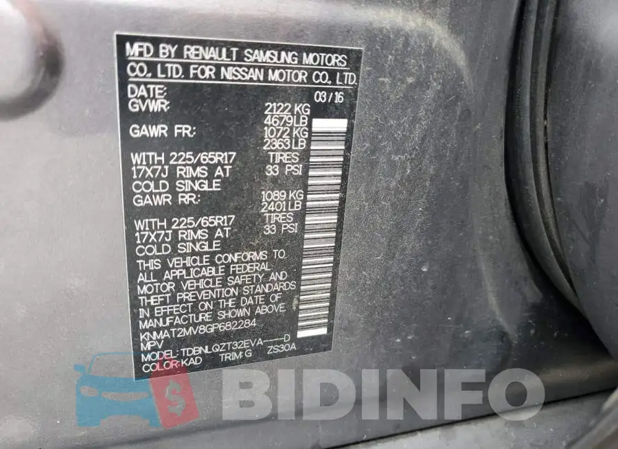 KNMAT2MV8GP682284 Photo# 14