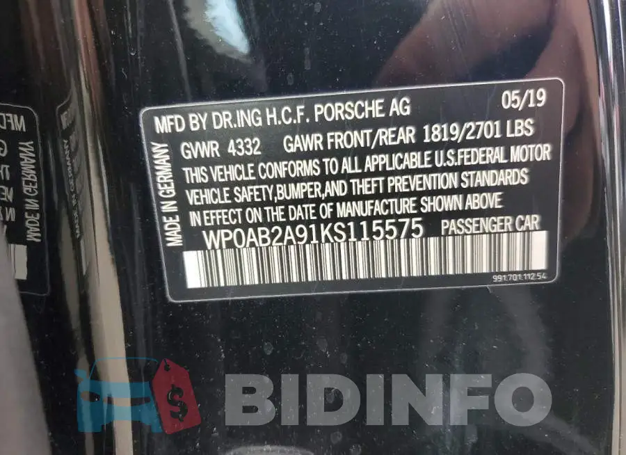 WP0AB2A91KS115575 Photo# 12
