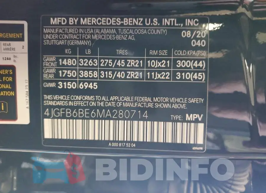 4JGFB6BE6MA280714 Photo# 13