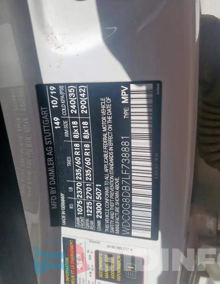 WDC0G8DB7LF738881 Photo# 13