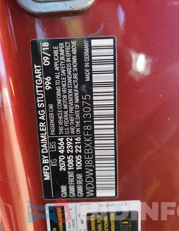 WDDWJ8EBXKF813075 Photo# 13