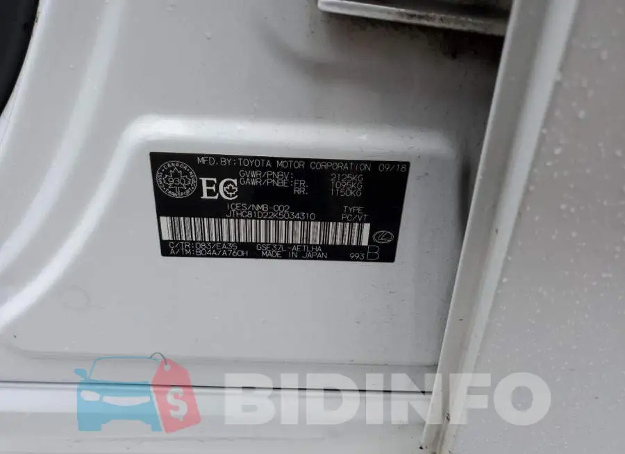 JTHC81D22K5034310 Photo# 13