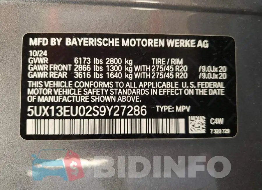5UX13EU02S9Y27286 Photo# 12