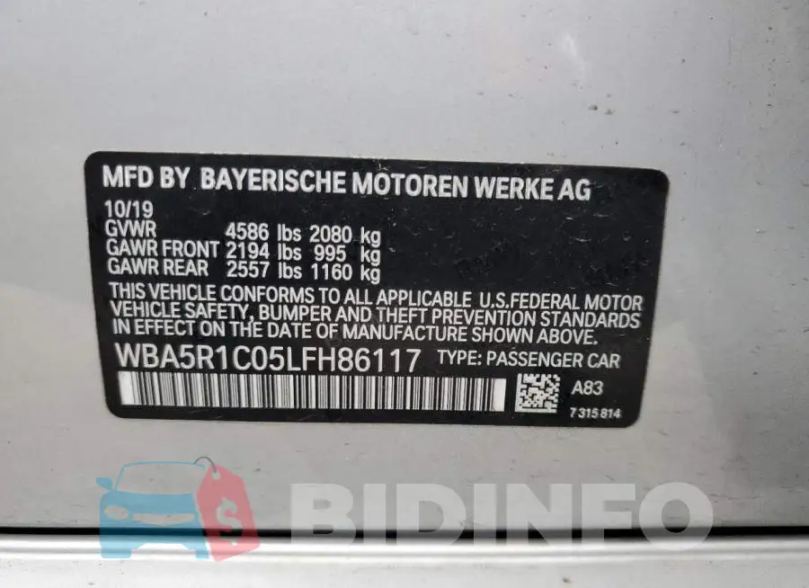 WBA5R1C05LFH86117 Photo# 12