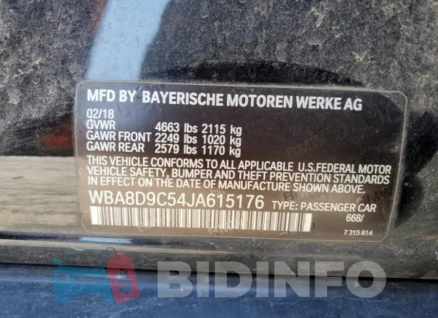 WBA8D9C54JA615176 Photo# 12