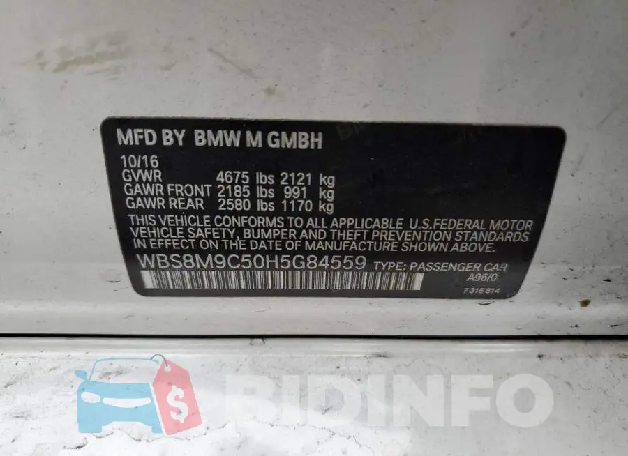 WBS8M9C50H5G84559 Photo# 13