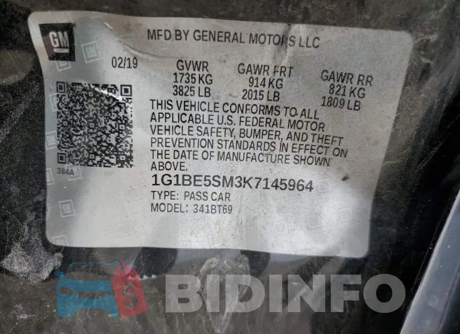 1G1BE5SM3K7145964 Photo# 12