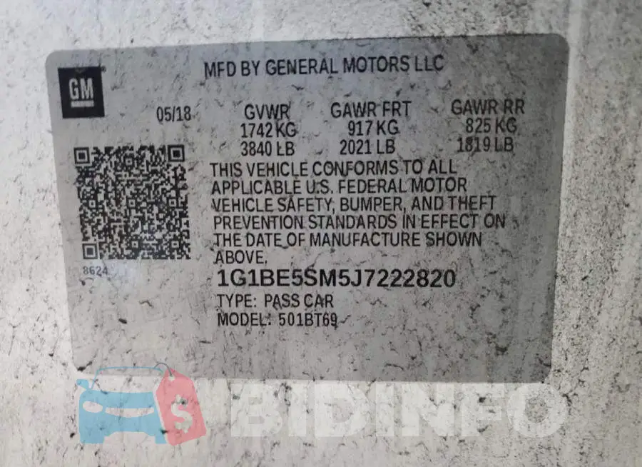1G1BE5SM5J7222820 Photo# 12