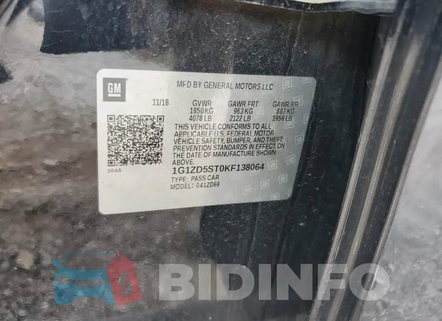 1G1ZD5ST0KF138064 Photo# 13