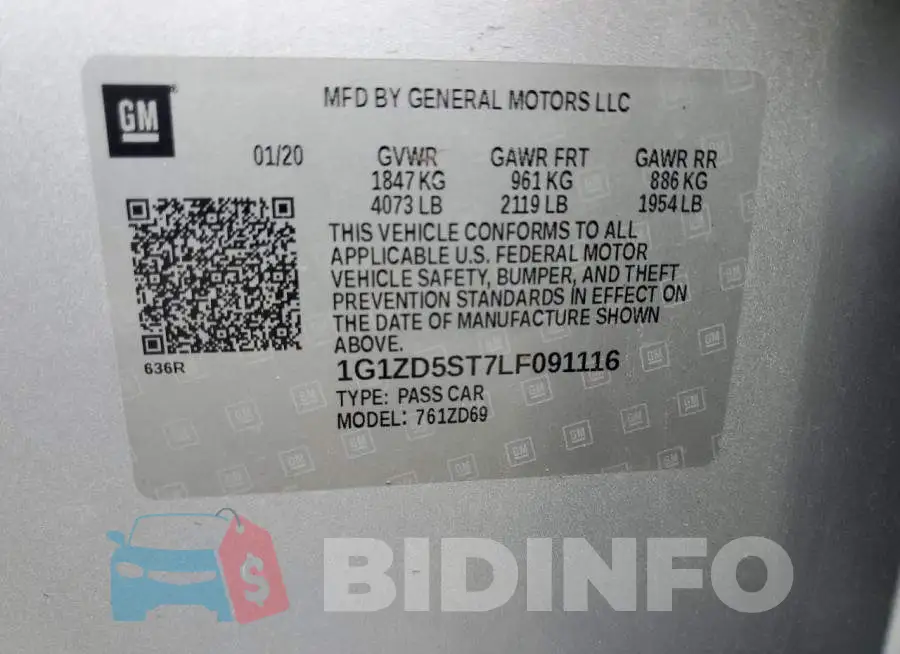 1G1ZD5ST7LF091116 Photo# 13