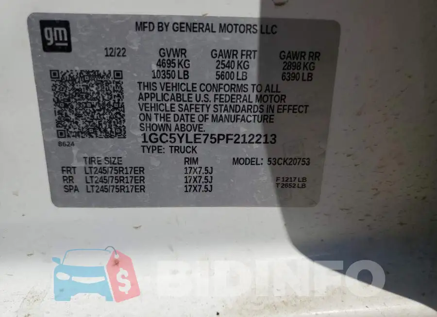 1GC5YLE75PF212213 Photo# 12