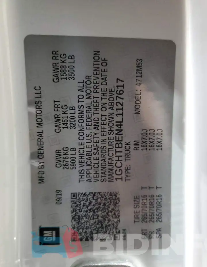1GCHTBEN4L1127617 Photo# 12