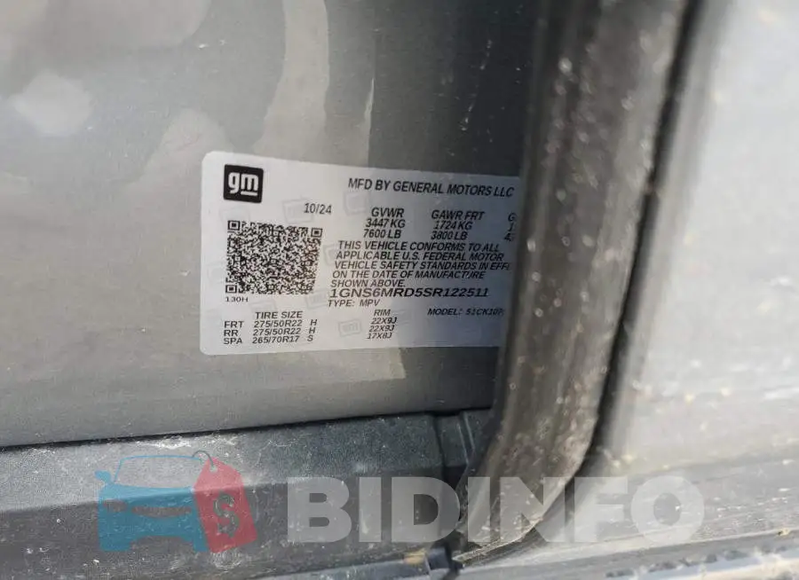 1GNS6MRD5SR122511 Photo# 13