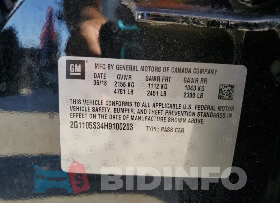 2G1105S34H9100203 Photo# 12