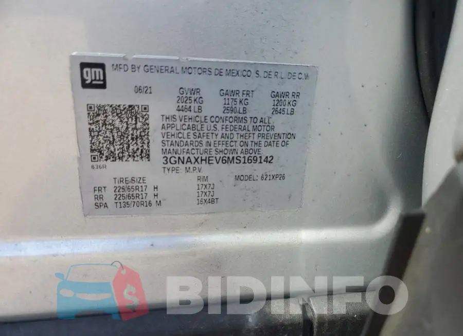 3GNAXHEV6MS169142 Photo# 14
