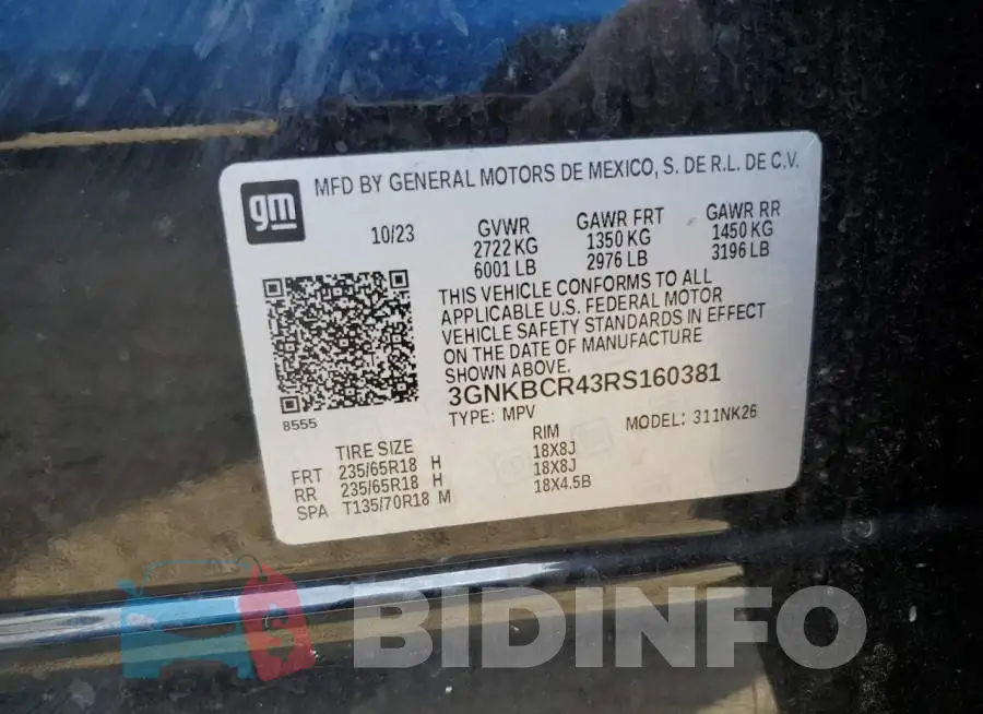 3GNKBCR43RS160381 Photo# 13