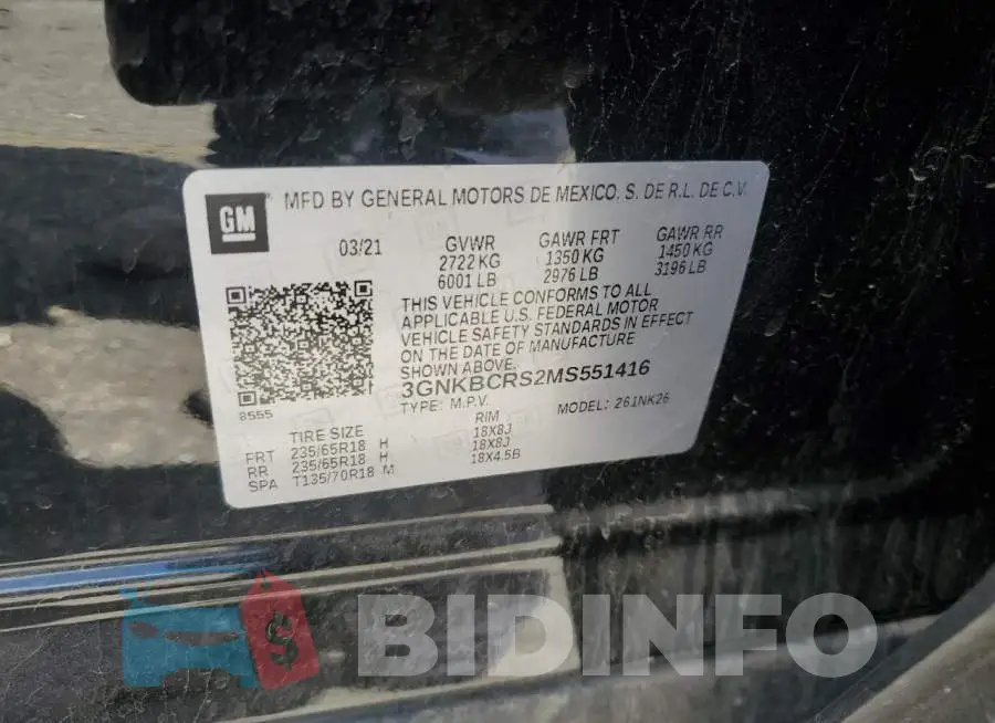 3GNKBCRS2MS551416 Photo# 13