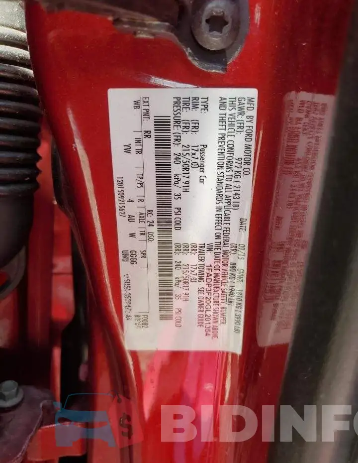 1FADP3F20GL201354 Photo# 12