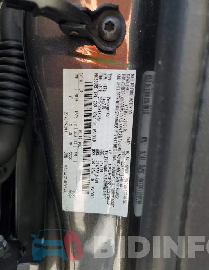 1FADP3F22GL273642 Photo# 12