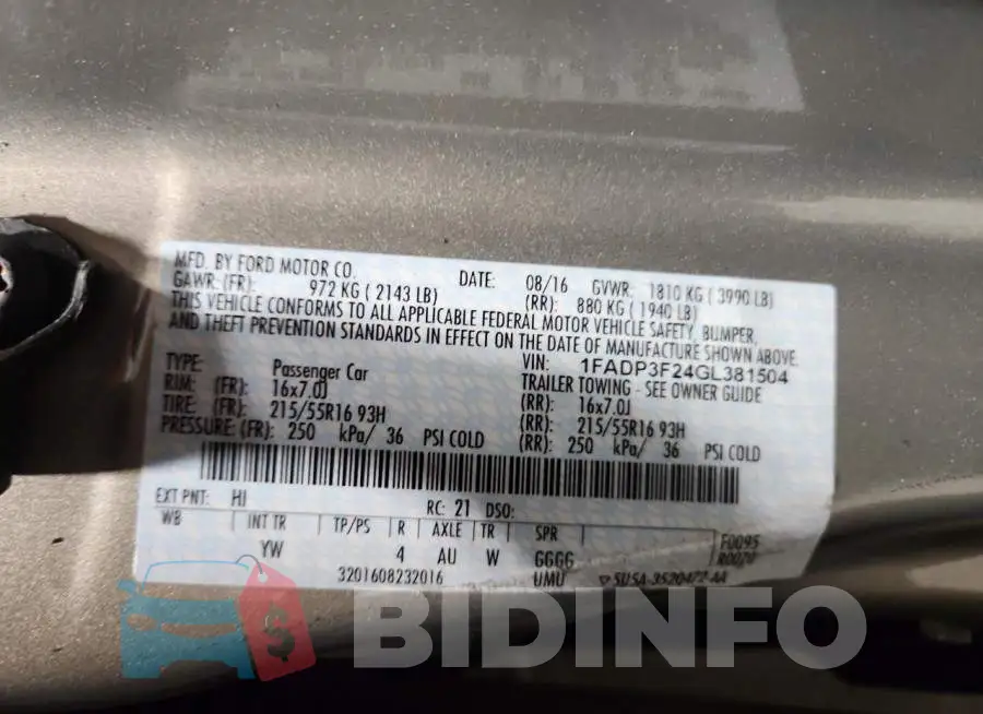 1FADP3F24GL381504 Photo# 12