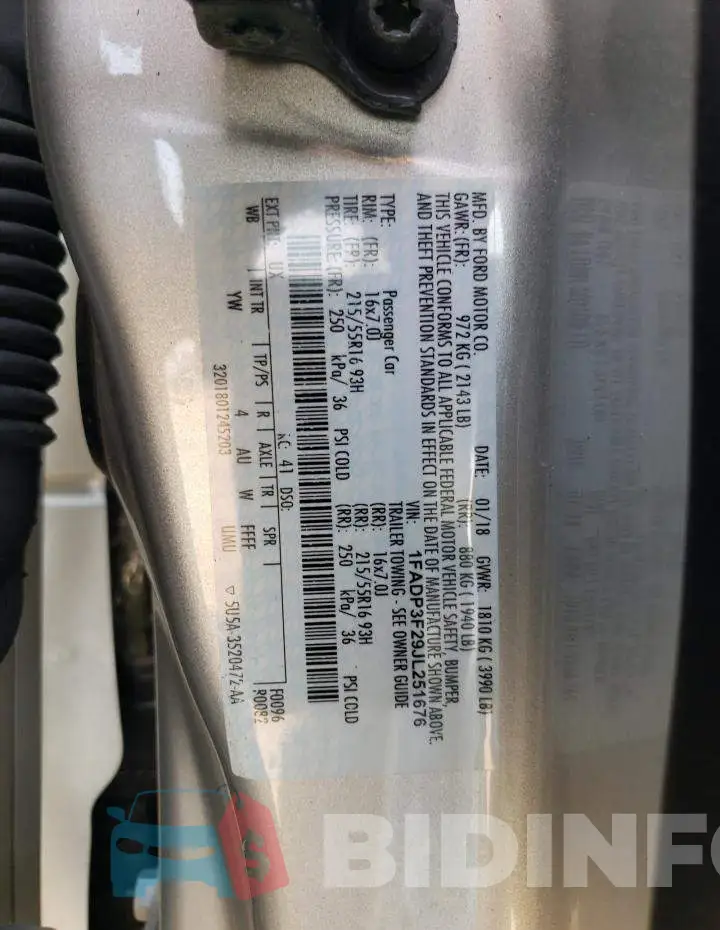 1FADP3F29JL251676 Photo# 12