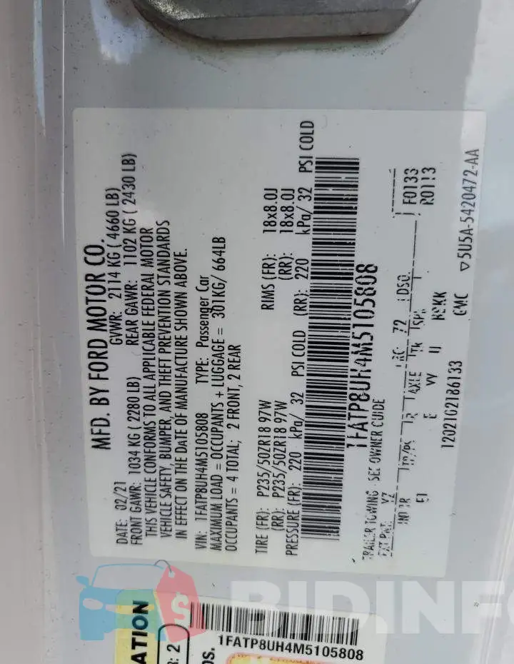 1FATP8UH4M5105808 Photo# 12