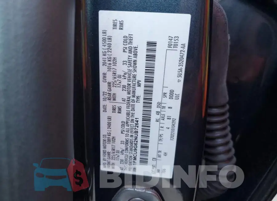 1FMCU9G62NUB72641 Photo# 14
