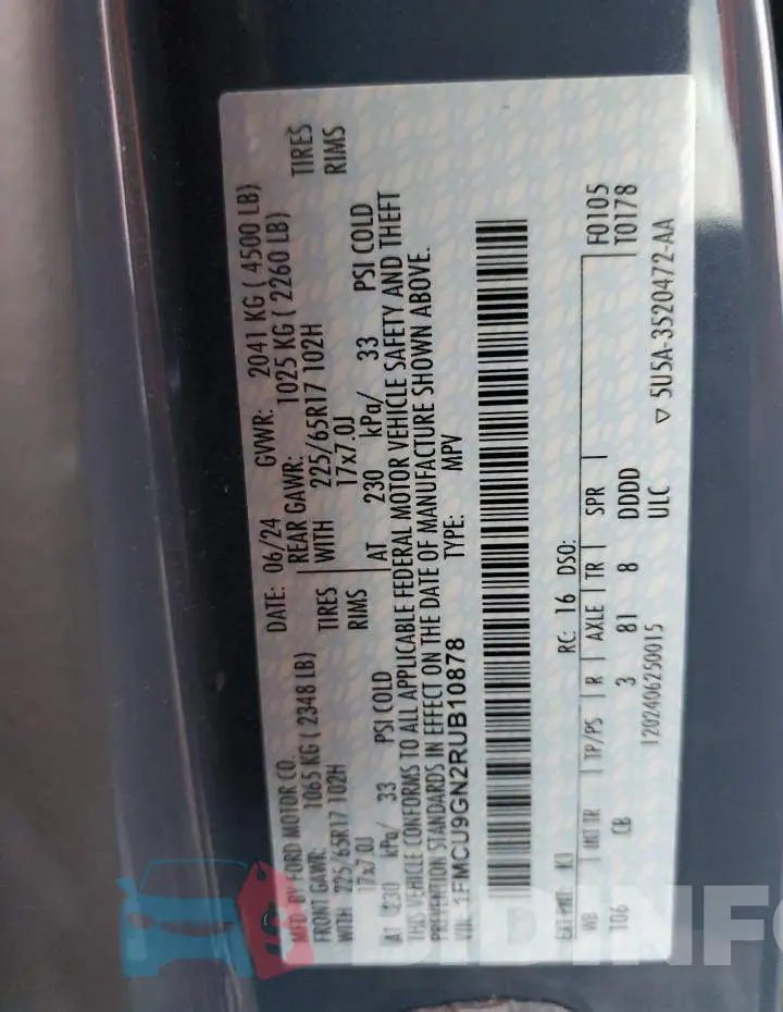 1FMCU9GN2RUB10878 Photo# 12