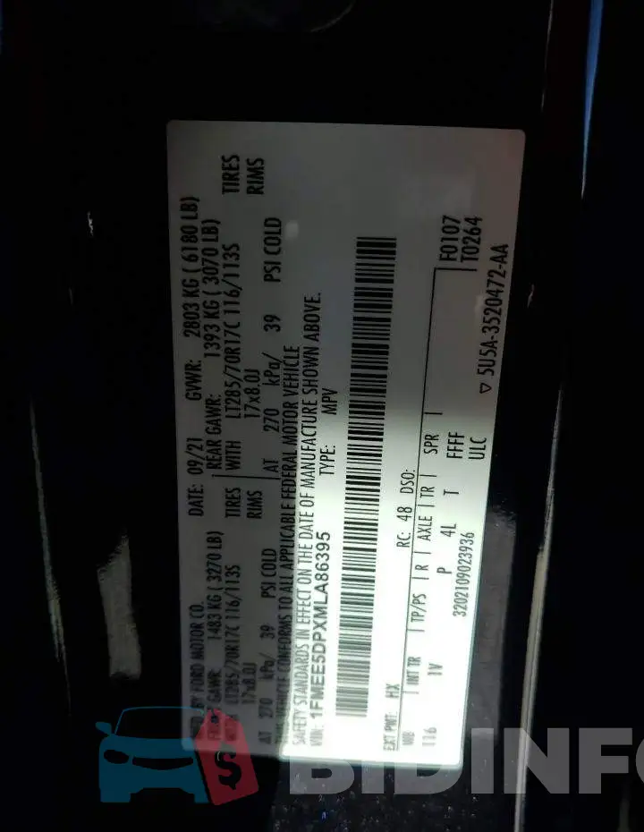 1FMEE5DPXMLA86395 Photo# 13