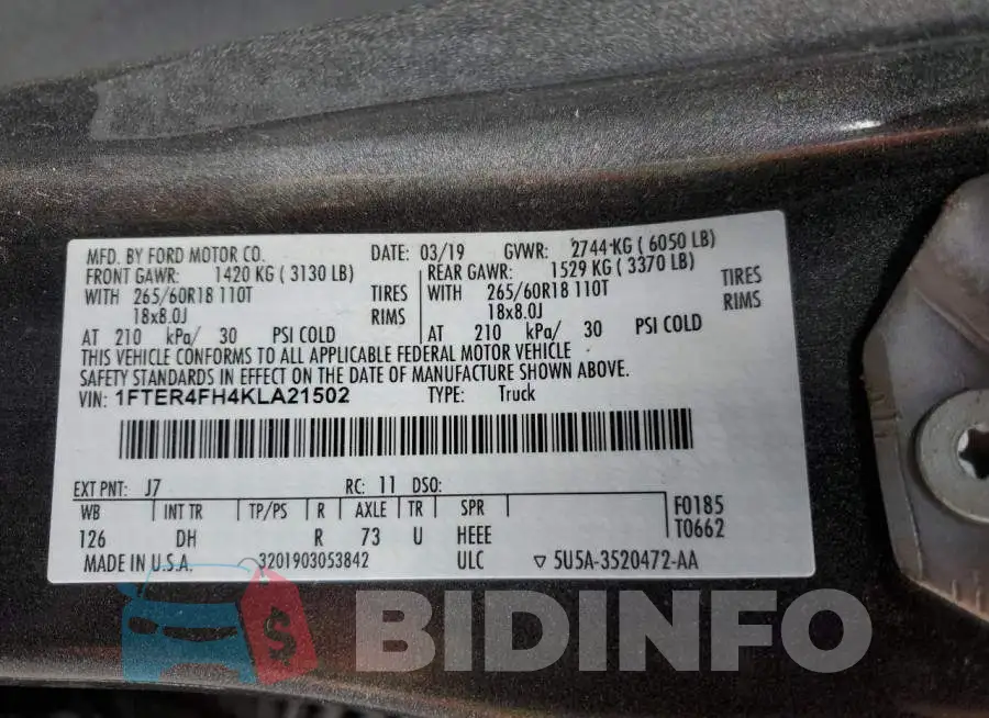 1FTER4FH4KLA21502 Photo# 12