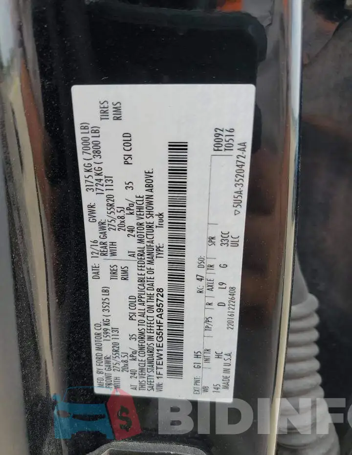 1FTEW1EG5HFA95728 Photo# 12
