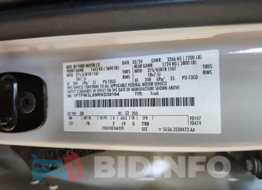 1FTFW3L89RKD30104 Photo# 12
