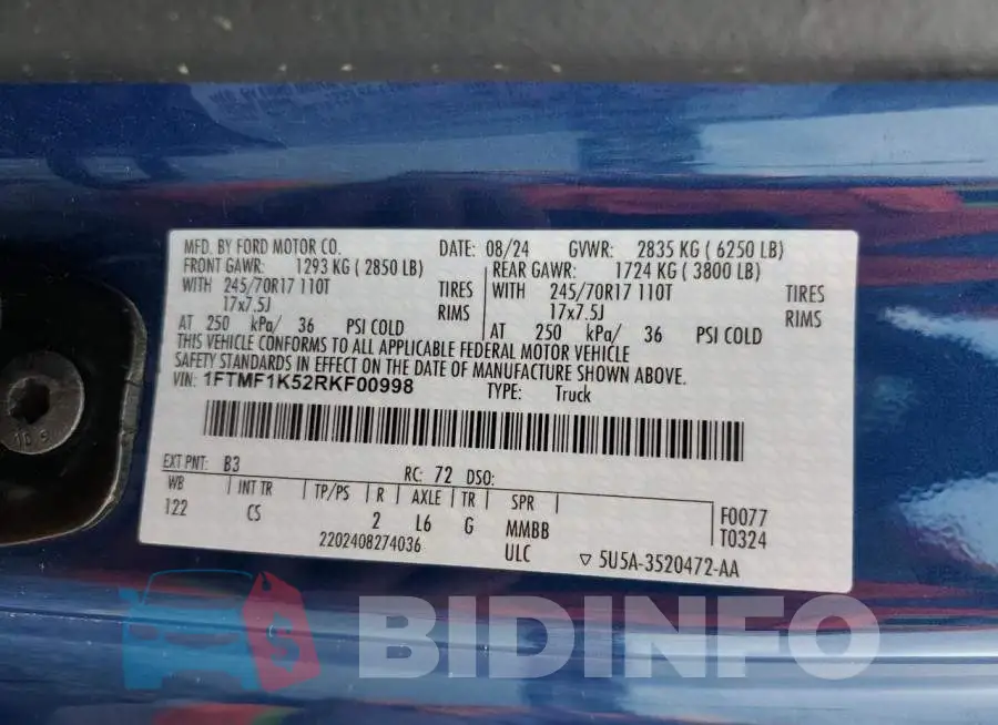 1FTMF1K52RKF00998 Photo# 13