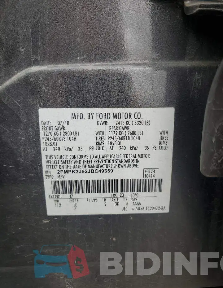 2FMPK3J92JBC49659 Photo# 13