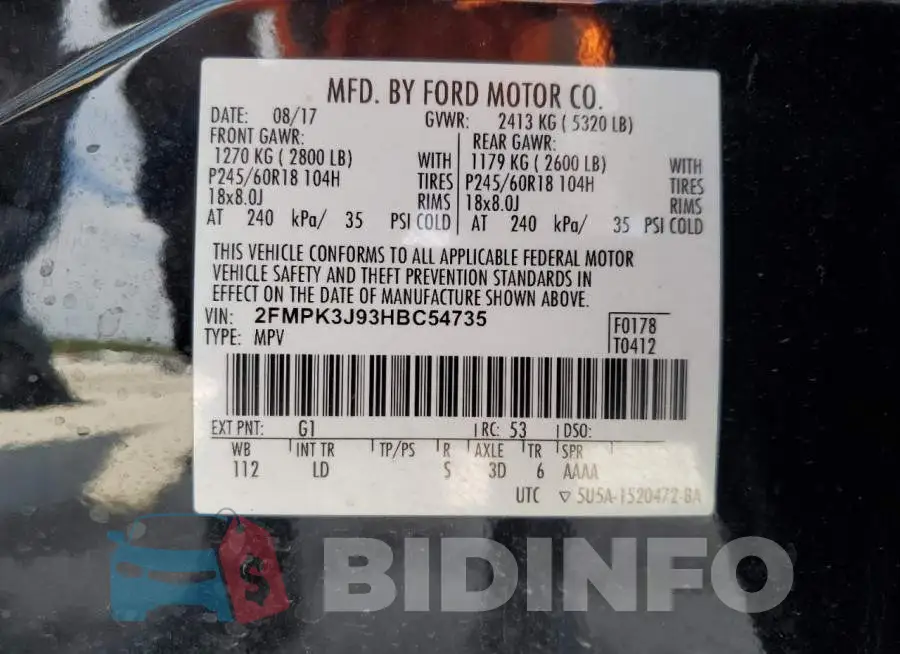 2FMPK3J93HBC54735 Photo# 12