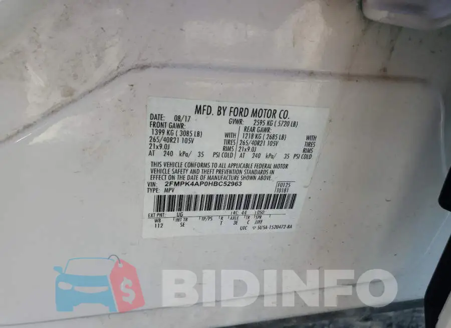 2FMPK4AP0HBC52963 Photo# 14