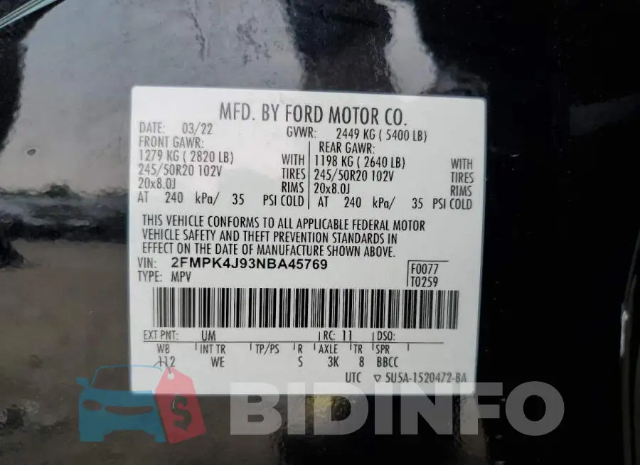 2FMPK4J93NBA45769 Photo# 13